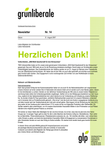 Newsletter Nr. 14 - Grünliberalen Kanton Zürich