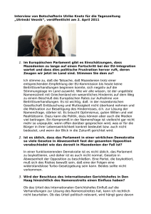 Interview von Botschafterin Ulrike Knotz für die Tageszeitung