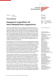 Engagement Jugendlicher mit Heinz|Westphal|Preis ausgezeichnet