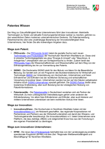 Patentes Wissen - Ministerium für Innovation, Wissenschaft und