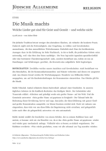 Die Musik machts - Jüdische Allgemeine