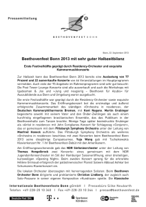 Beethovenfest Bonn 2013 mit sehr guter Halbzeitbilanz