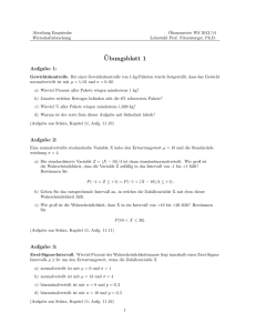 Ubungsblatt 1 - Statistik und Ökonometrie