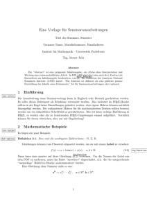 Eine Vorlage für Seminarausarbeitungen - Mathematik