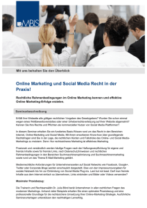 Online Marketing und Social Media Recht in der Praxis!