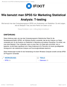 Wie benutzt man SPSS für Marketing Statistical Analysis: T