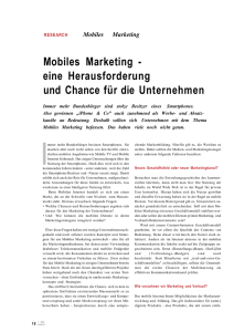 Mobiles Marketing - eine Herausforderung und Chance für die