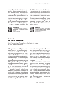 Wo bleibt Humboldt? - Neue Gesellschaft Frankfurter Hefte
