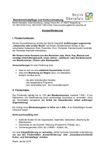 Konzertförderung - Bezirk Oberpfalz