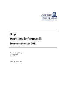 Skript - Informatik @ Uni Frankfurt - Goethe