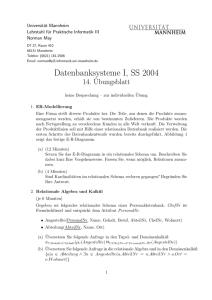 Übungsblatt 14 - Universität Mannheim
