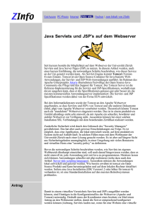 Java Servlets und JSP`s auf dem Webserver