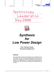 Synthesis for Low Power Design