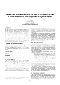 Where- und Why-Provenance für syntaktisch reiches SQL durch