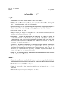 Aufgabenblatt 1 - NPP