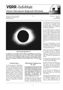 Infoblatt Nr. 8 - Verein Sternwarte Rotgrueb Rümlang
