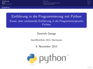 Einführung in die Programmierung mit Python