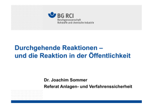 Dr. Joachim Sommer, BG RCI: Durchgehende Reaktionen