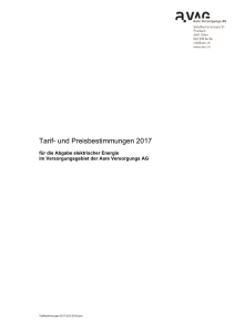 Tarif- und Preisbestimmungen 2017