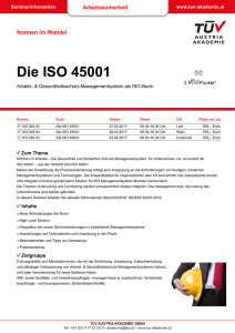 Die ISO 45001 - TÜV Austria Akademie