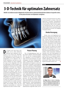 3-D-Technik für optimalen Zahnersatz