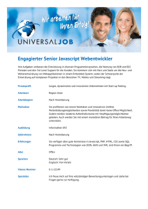 Engagierter Senior Javascript Webentwickler - Universal-Job