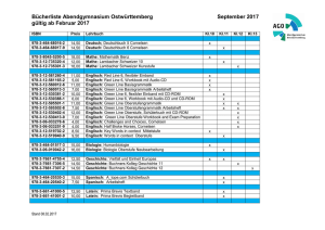 Bücherliste Abendgymnasium Ostwürttemberg September 2017