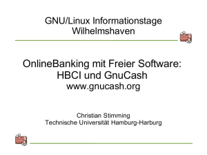 HBCI und GnuCash - Chemnitzer Linux-Tage