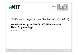 FE-Berechnungen in der Geotechnik (SS 2012)