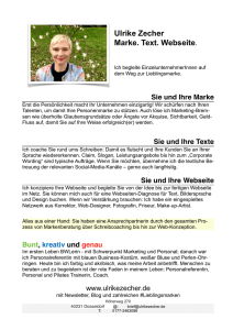 Ulrike Zecher Marke. Text. Webseite.