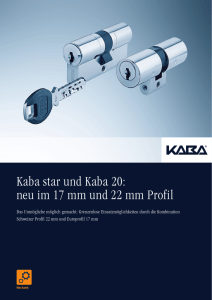 Kaba star und Kaba 20: neu im 17 mm und 22 mm Profil