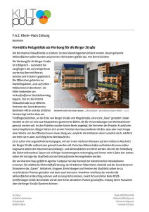 F.A.Z. Rhein-Main Zeitung Vermüllte Holzgebilde als Werbung für