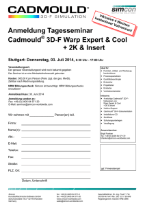 Anmeldung Tagesseminar Cadmould 3D-F Warp