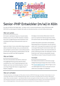 Senior-PHP Entwickler (m/w) in Köln