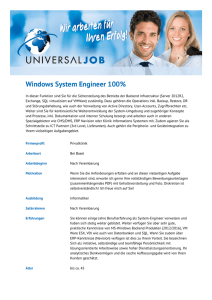 Windows System Engineer 100% - Universal