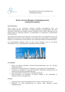 Senior Account Manager Lohnfertigung (m/w) - chemische Industrie -