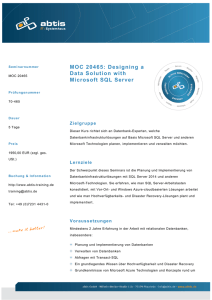 MOC 20465: Designing a Data Solution with Microsoft SQL Server