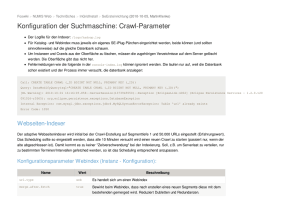 Konfiguration der Suchmaschine: Crawl-Parameter
