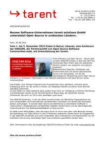 Bonner Software-Unternehmen tarent solutions GmbH unterstützt