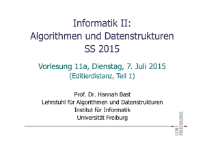 Informatik II: Algorithmen und Datenstrukturen SS 2015