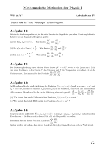 Arbeitsblatt IV: Partielle und totale Ableitung, totales Differential