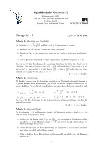 Algorithmische Mathematik ¨Ubungsblatt 7.