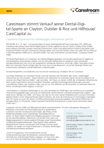 Carestream stimmt Verkauf seiner Dental-Digi- tal