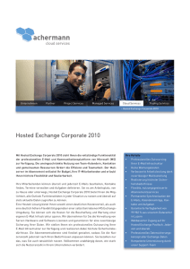 Hosted Exchange Corporate 2010 - achermann ict