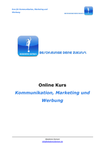 Online Kurs Kommunikation, Marketing und Werbung