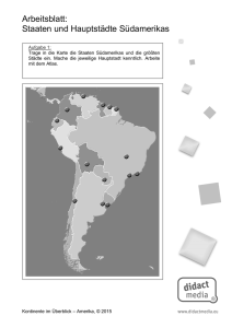 Arbeitsblatt: Staaten und Hauptstädte Südamerikas
