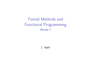 Formal Methods and Functional Programming