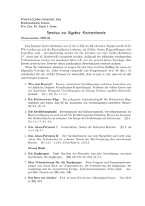 Seminar zur Algebra: Knotentheorie - Friedrich-Schiller