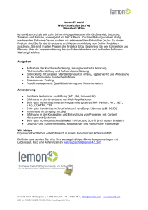 lemon42 sucht Web-Entwickler (m/w) Dienstort: Wien lemon42