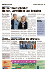 Obersee Nachrichten, 21.4.2016 - Drehscheibe